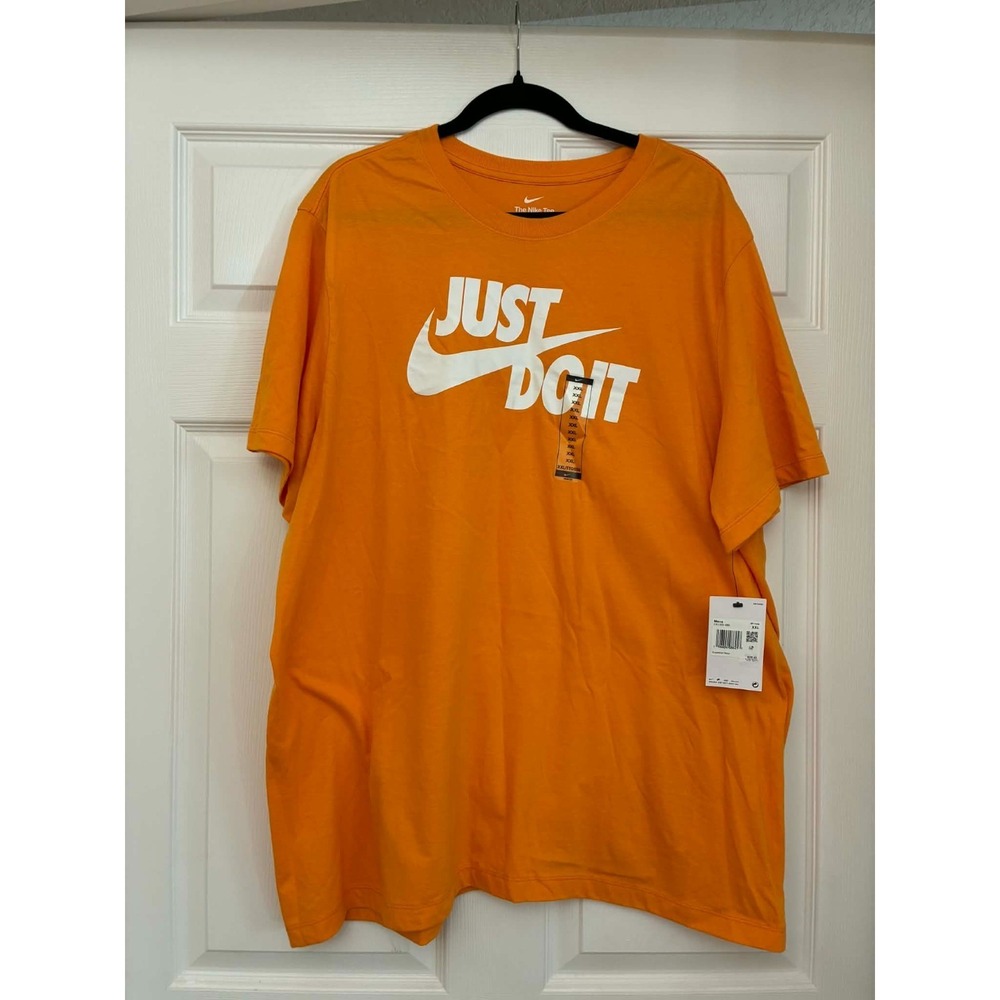 Nike Men's Orange Just Do It Graphic T-Shirt XXL Short Sleeve Logo Tee NWT